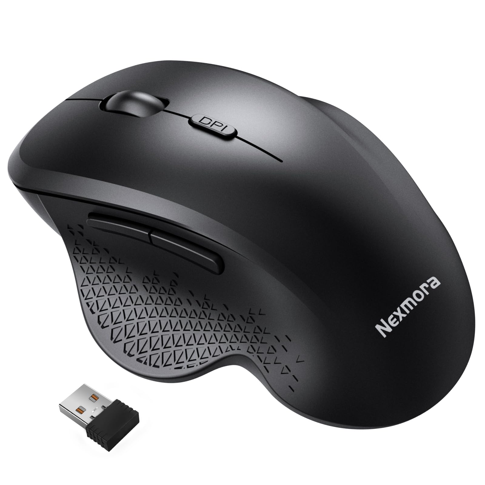 Anycool Bluetooth Mouse, Wireless Mouse, Ergonomic Mouse, 2.4Ghz With Usb Receiver, 1600 Dpi Optical Tracking, Quiet Clicks, Com